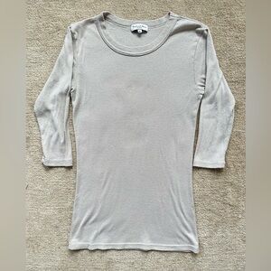 Michael Stars 3/4 Sleeve Dot Tee - Cement (Light Gray/beige)